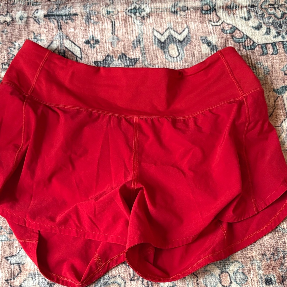 lululemon athletica Vibrant Red Athletic Shorts